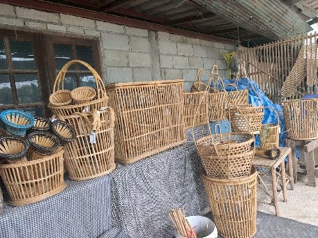 ตัวอย่างผลิตภัณฑ์เครื่องจักสานหวาย