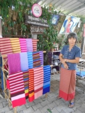 นางอารีย์  ใจวงค์ (แม่อารีย์)
ปราชญ์ด้านภูมิปัญญาท้องถิ่นการทอผ้าฝ้าย